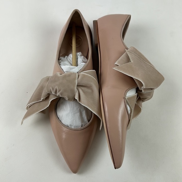 New in box Tory Burch Clara Flat pointed velvet bow - Picture 9 of 11
